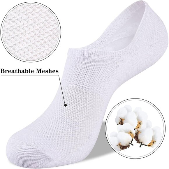 No Show Socks Womens Cotton Low Cut Non Slip Casual Socks Invisible Flat Boat Li - Picture 3 of 7